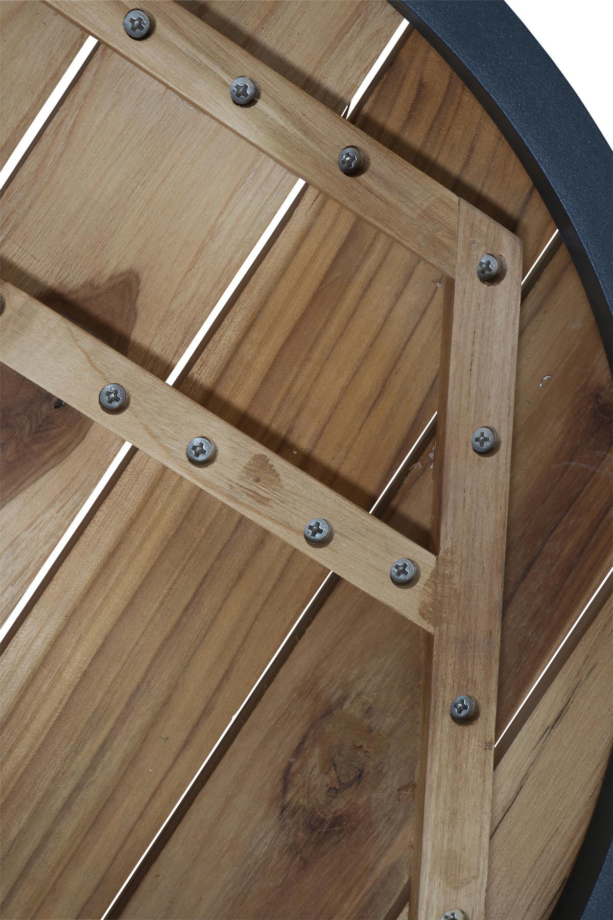 Gartenbeistelltisch H16597 - Anthrazit/Teakfarben, MODERN, Holz/Metall (50/50/40cm) - Siena Garden