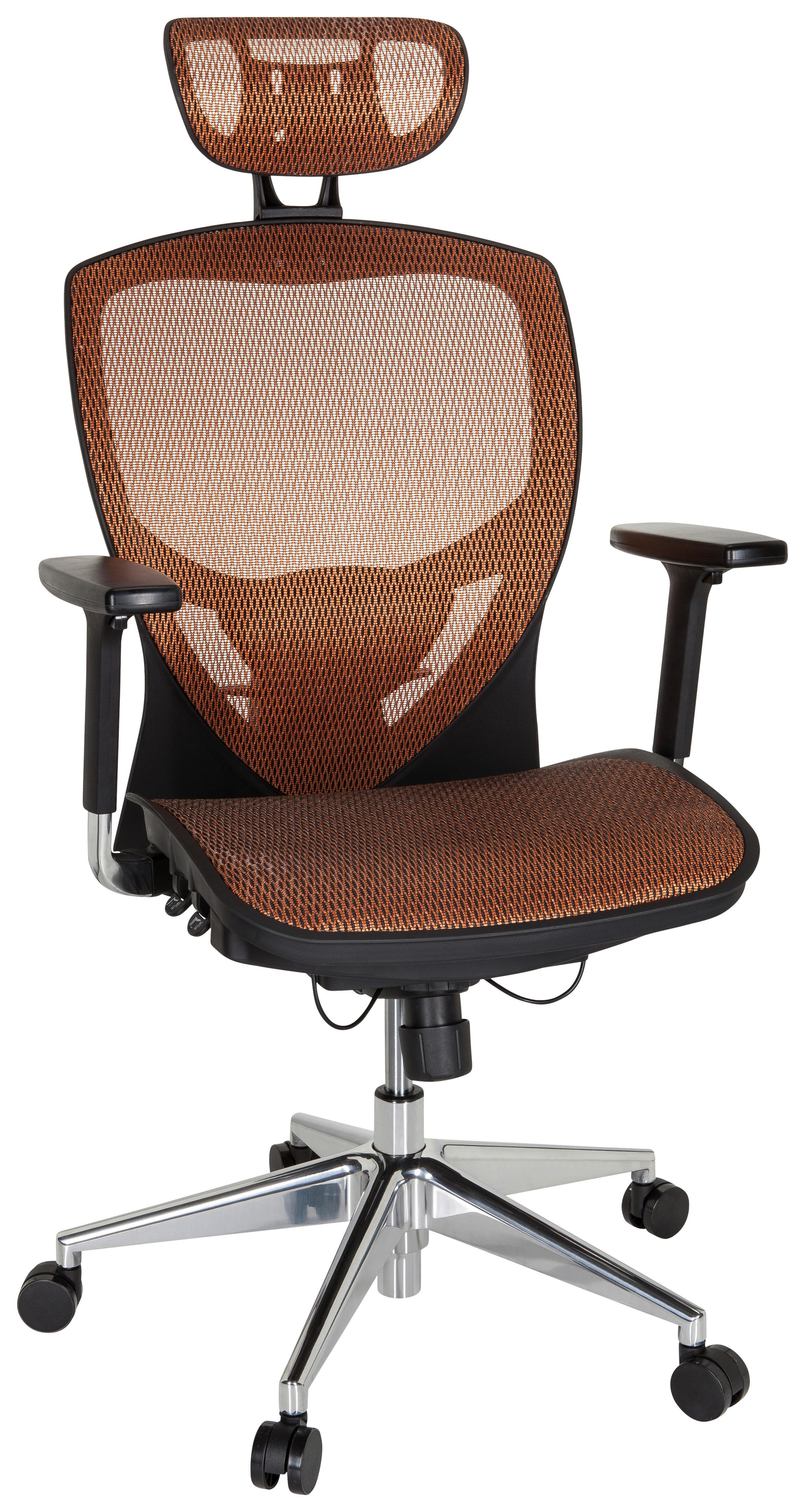 Bürostuhl Venus One Orange/Schwarz Bis 120 Kg - Silberfarben/Schwarz, Basics, Kunststoff/Textil (61/148/48cm) - MID.YOU