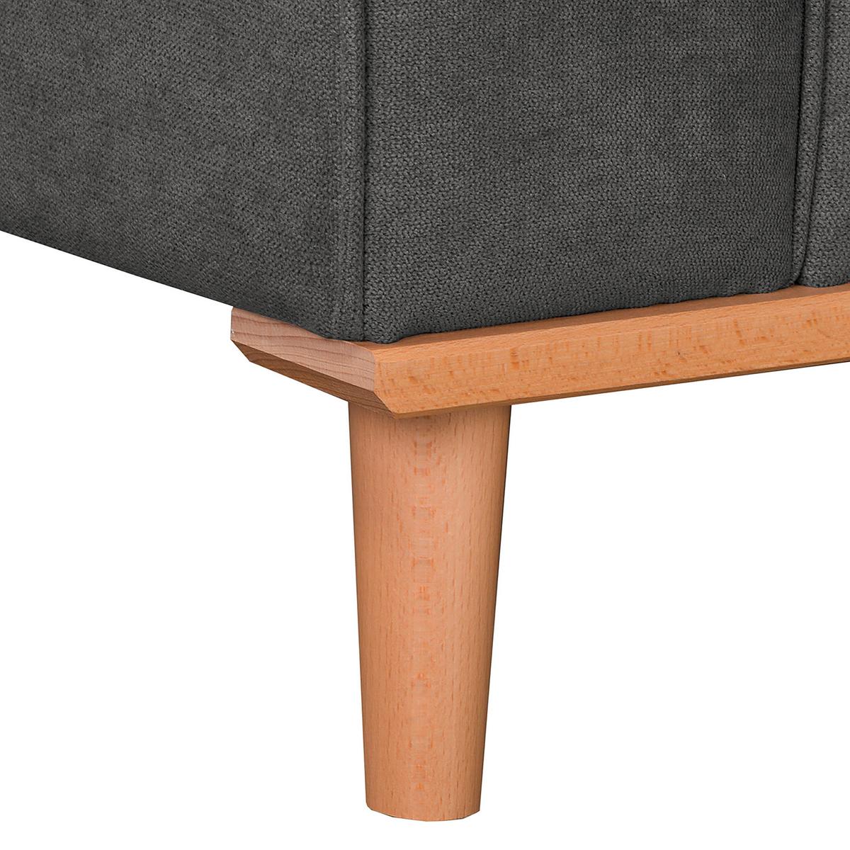 Ecksofa Beata Dunkelgrau S: 230x150 cm - Wengefarben/Dunkelgrau, Design, Textil (230/150cm) - Livetastic