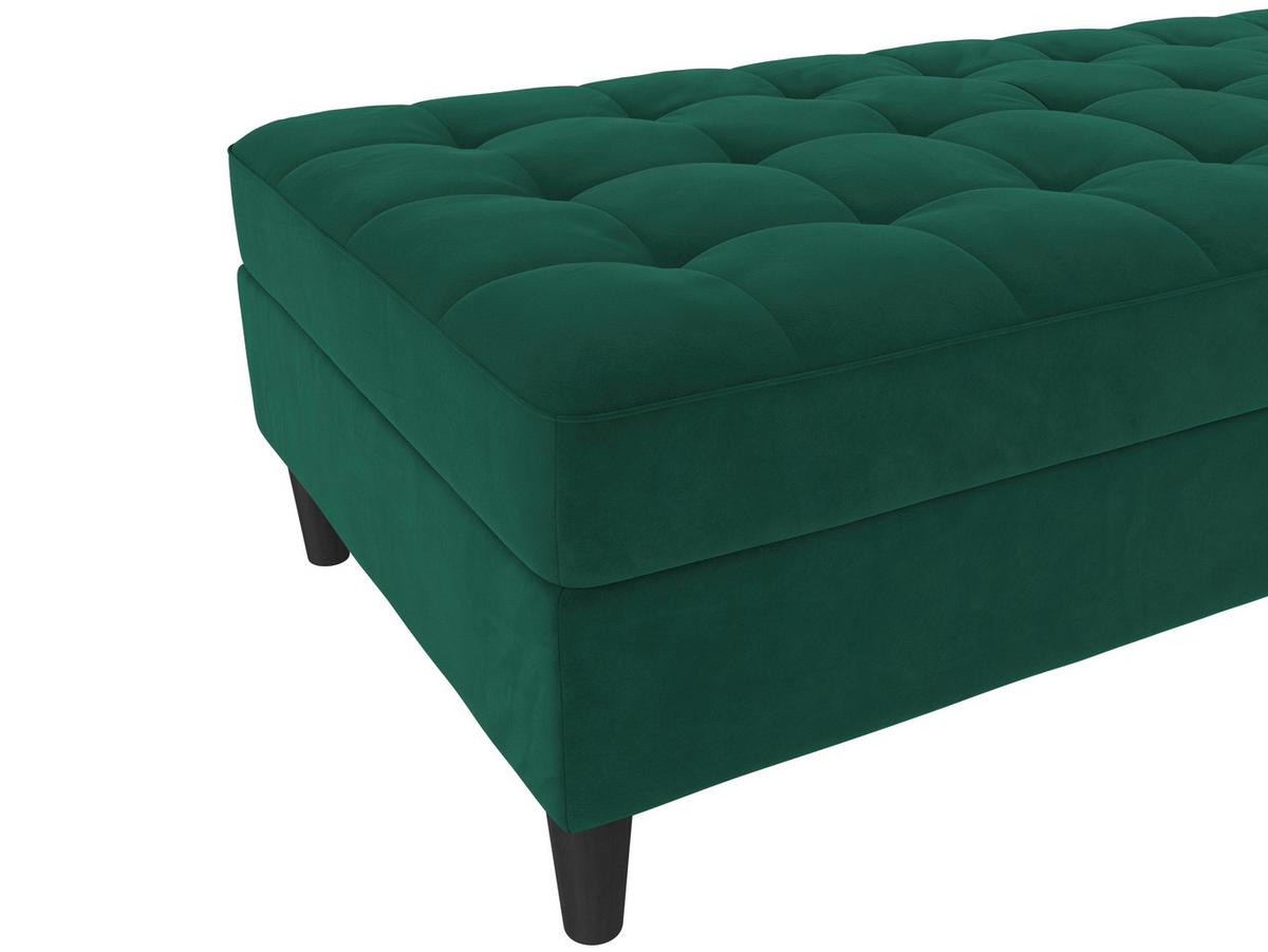 Hocker Palermo Dunkelgrün, mit Stauraum - Dunkelgrün/Schwarz, Basics, Textil (130/43/69cm) - Livetastic