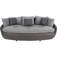 Big Sofa Aruba mit Kissen Grau/Hellgrau Lederlook - Hellgrau/Schwarz, LIFESTYLE, Textil (238/80/140cm)