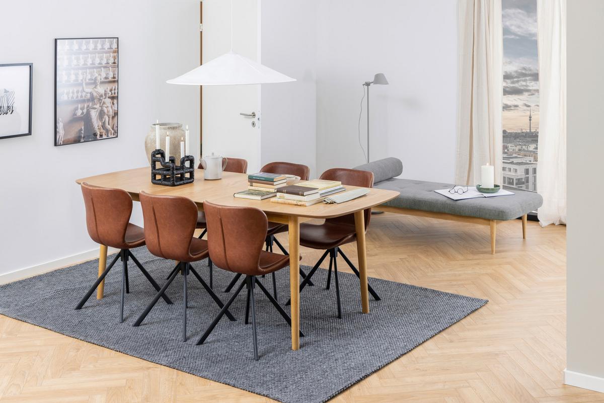 Otočná stolička Batilda, hnedá - hnedá/čierna, Design, kov/plast (46,5/81/53cm) - MID.YOU