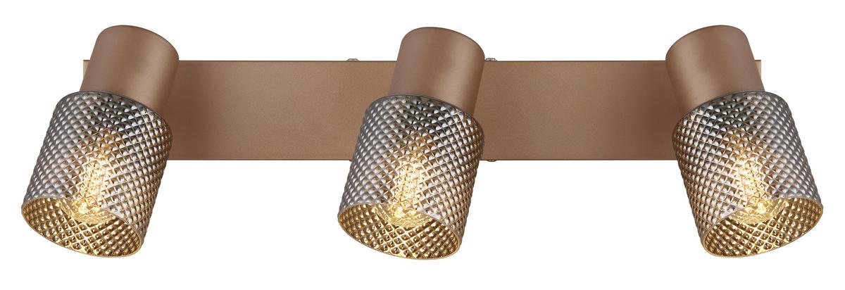 Spotlámpa Bihana - króm/barna, Modern, Üveg/fém (41/12/12,5cm) - James Wood