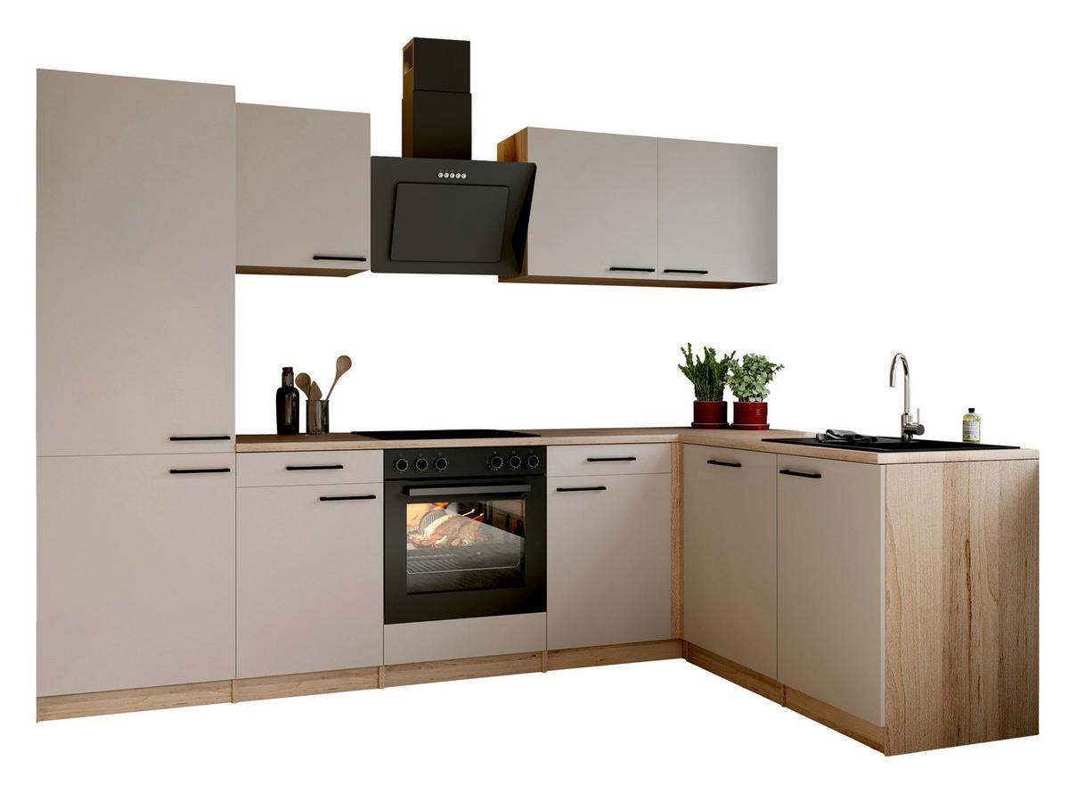 ECKKÜCHE Merle, Kaschmir S: 280x172cm - Kaschmir/Eichefarben, Trend, Holzwerkstoff (280/172cm) - Respekta