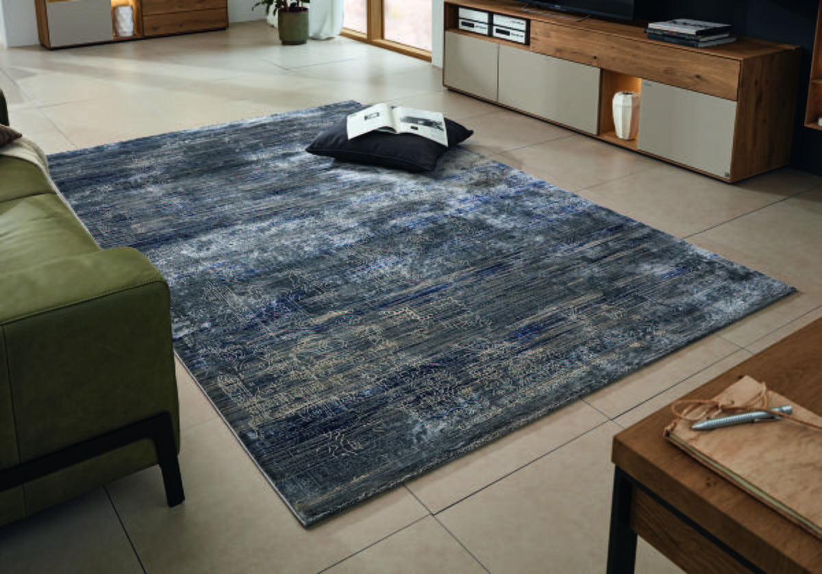 Webteppich Blau/Creme Wave Kontura 170x240 cm - Blau/Creme, Design, Textil (170/240cm) - Musterring