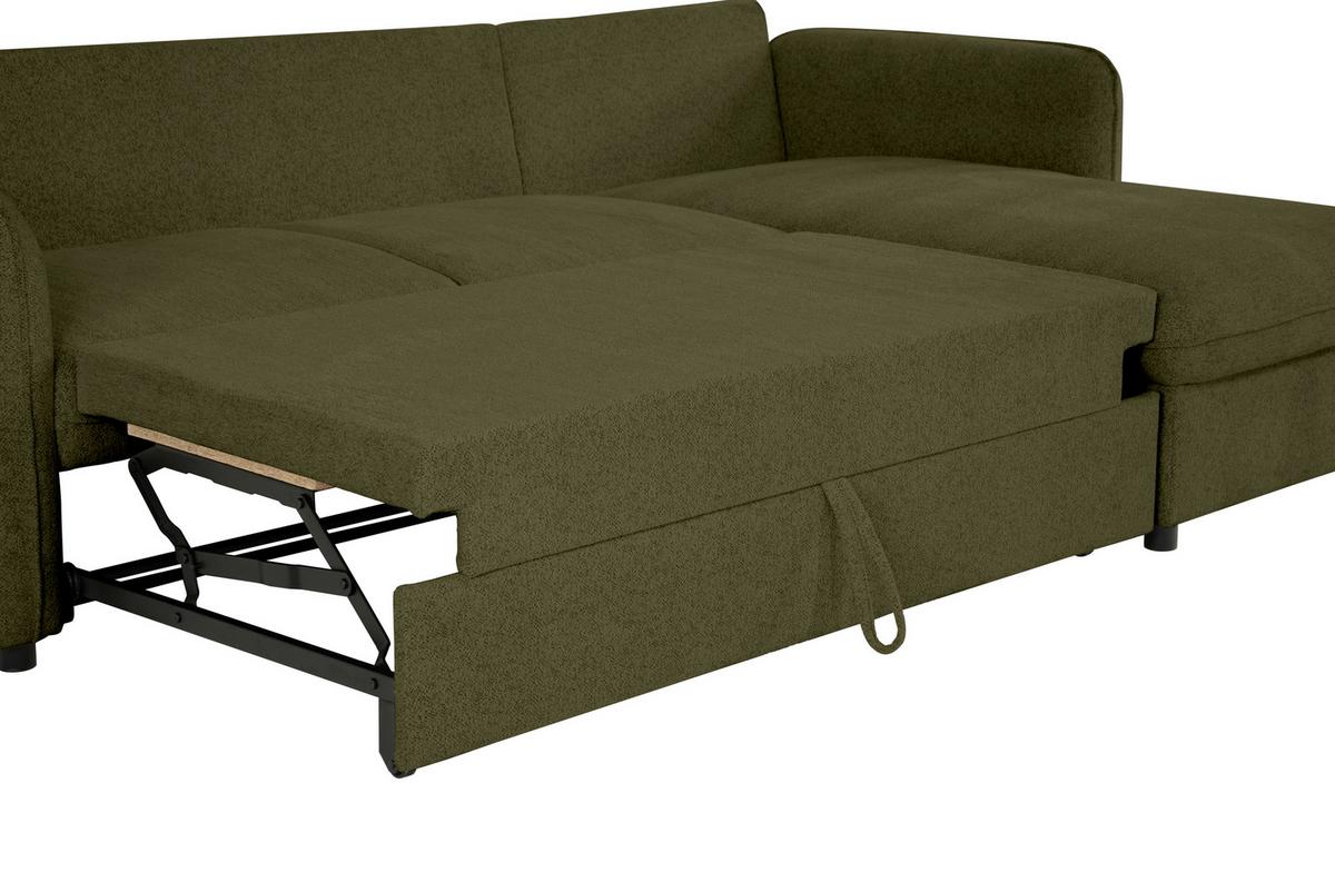 Ecksofa Costo Olivgrün S: 254 cm - Olivgrün, Design, Textil (254/160cm) - MID.YOU