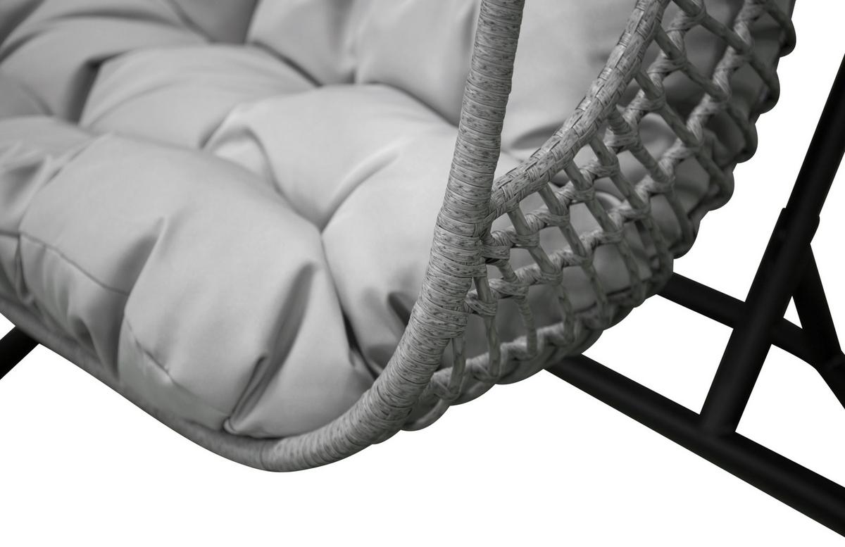 Hängesessel Viga - Grau, KONVENTIONELL, Kunststoff/Metall (133/196/105cm) - Gardenson