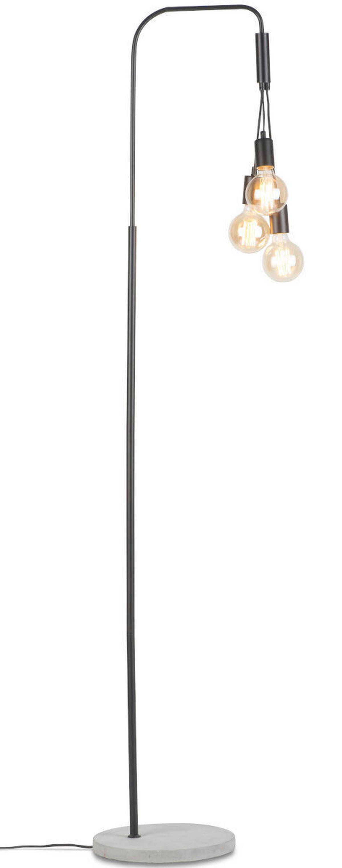 Stehlampe Oslo Grau/Schwarz Oslo/F3/B - Schwarz/Grau, Design, Stein/Metall (48/190/32cm) - It's about Romi