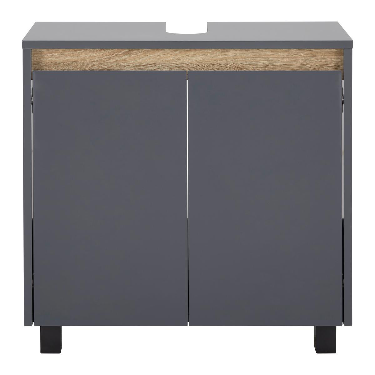 Spodní skříňka MASSIMO tmavě šedá - barvy stříbra/tmavě šedá, Moderní, plast (60/59/30cm) - Bessagi Home