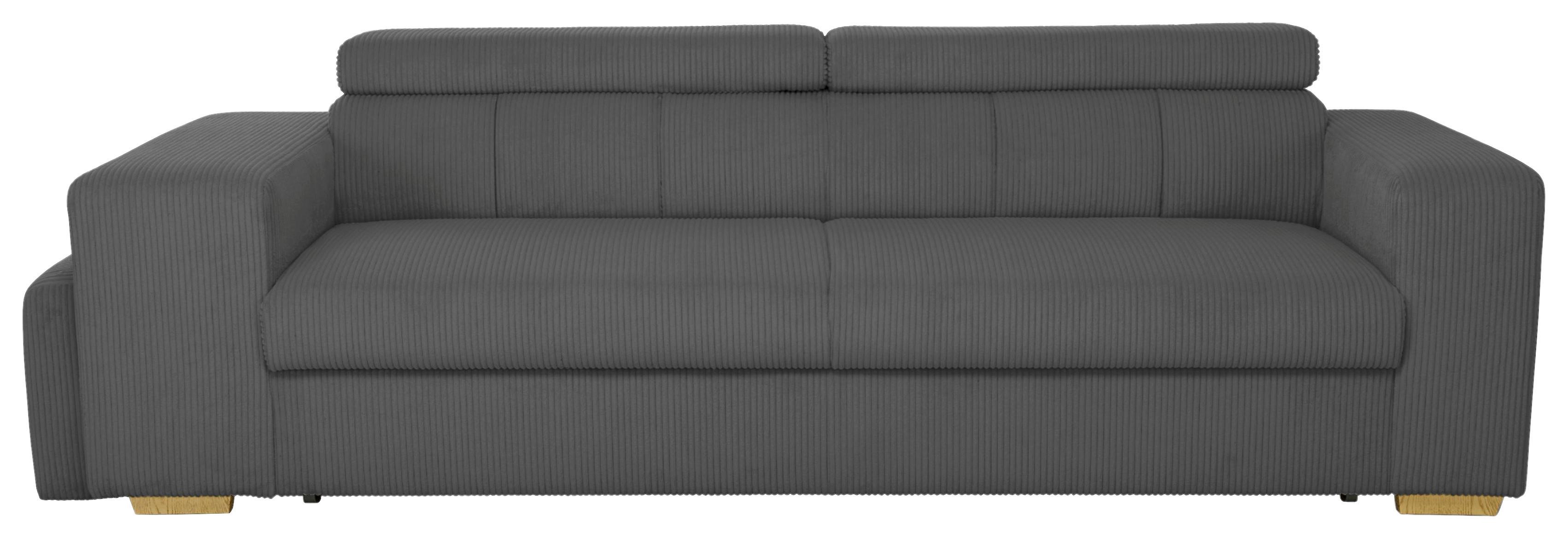 3-SitzerSofa m. Schlaffunktion Sirius S anthrazit, B: 251cm - Anthrazit/Schwarz, KONVENTIONELL, Holz/Holzwerkstoff (251/96/100cm)