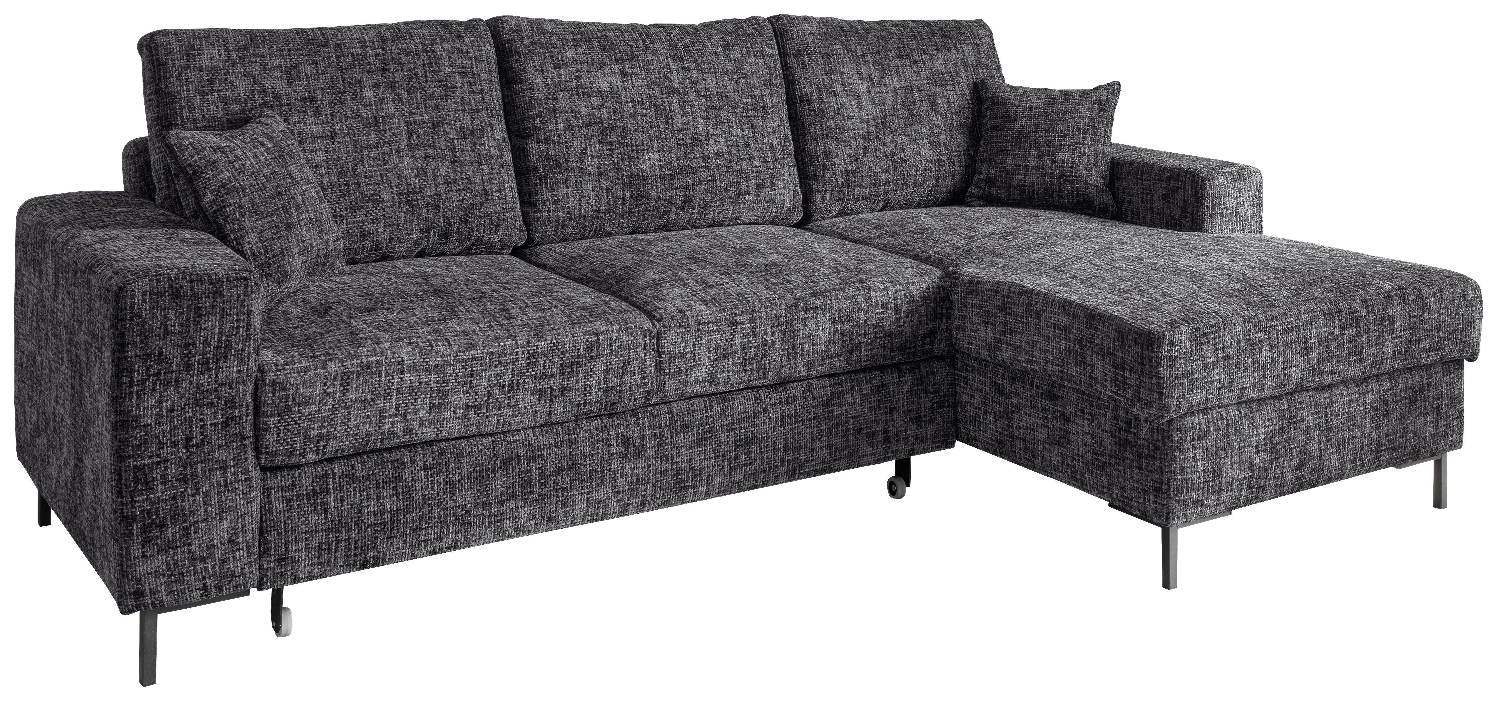 Eckschlafsofa Zona, Schwarz S: 237x143 Cm - Schwarz, KONVENTIONELL, Textil (237/143cm) - Livetastic