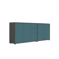 Sideboard Mailand Anthrazit/petrol B: 184,5cm - Anthrazit/Petrol, MODERN, Holzwerkstoff (184,5/73/33cm) - MID.YOU