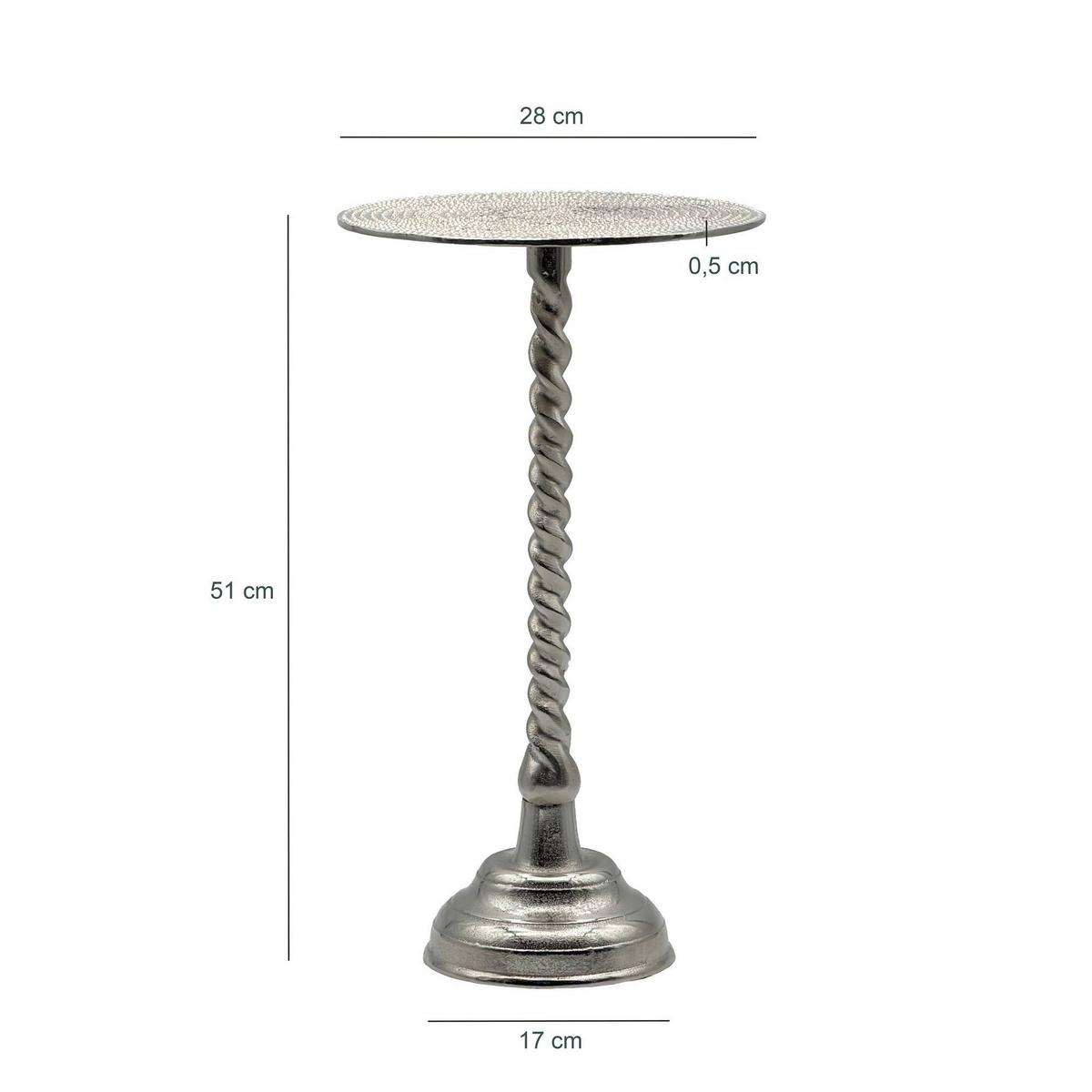 Beistelltisch Silberfarben B: 28 cm - Silberfarben, Design, Metall (28/51/28cm) - Livetastic