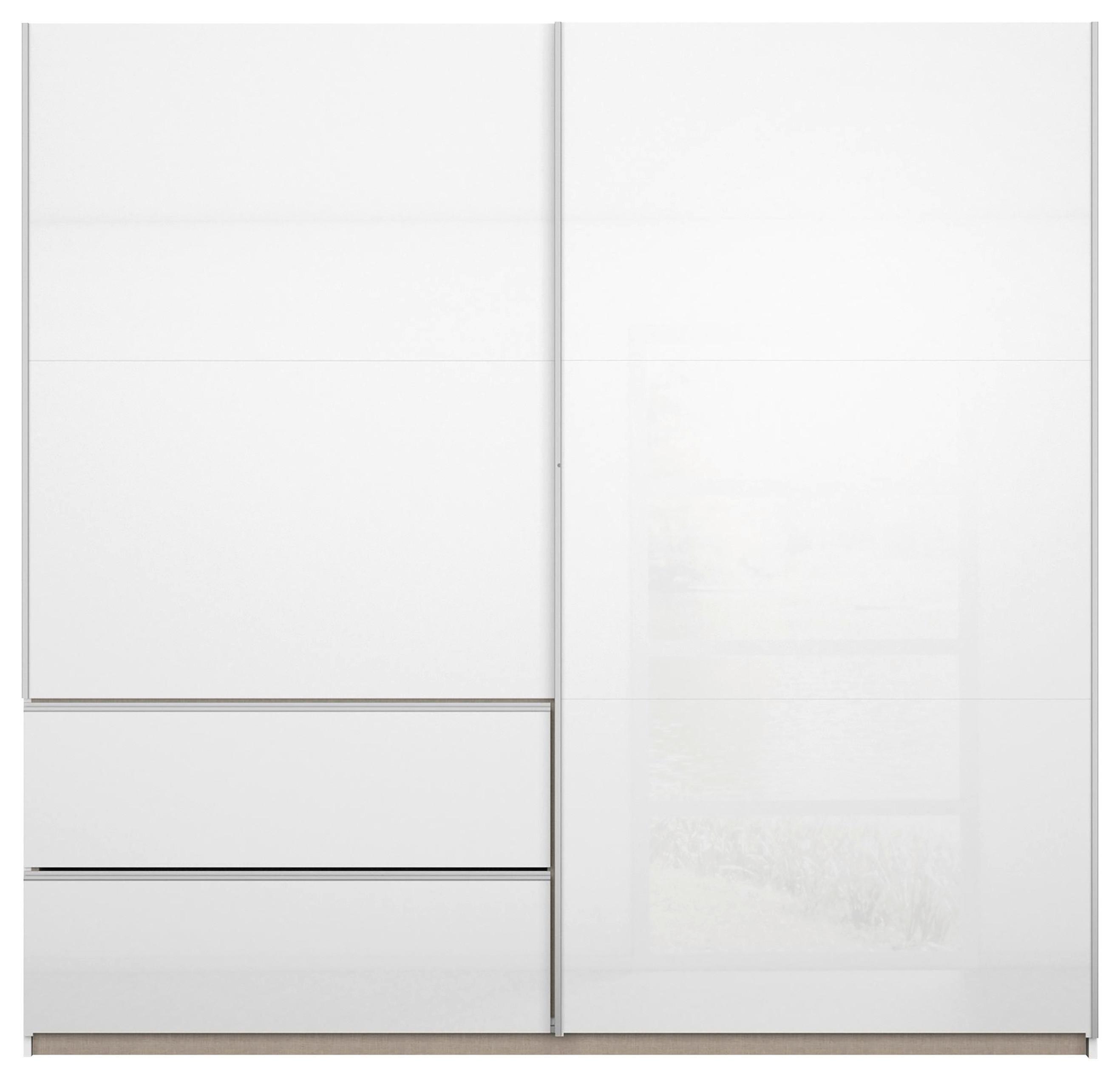 Šatní Skříň Sevilla, Bílá, 218cm - bílá/barvy hliníku, Konvenční, kov/kompozitní dřevo (218/210/59cm) - Modern Living