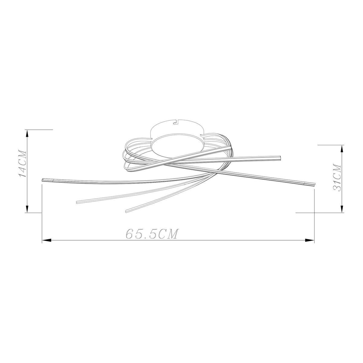 LED-DECKENLEUCHTE STRAL - Schwarz, MODERN, Kunststoff/Metall (65,5/14cm)