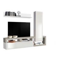 VIACDIELNA OBÝVACIA STENA DALLAS - biela/biela s vysokým leskom, Basics, kompozitné drevo (219/173/35cm) - Best Price