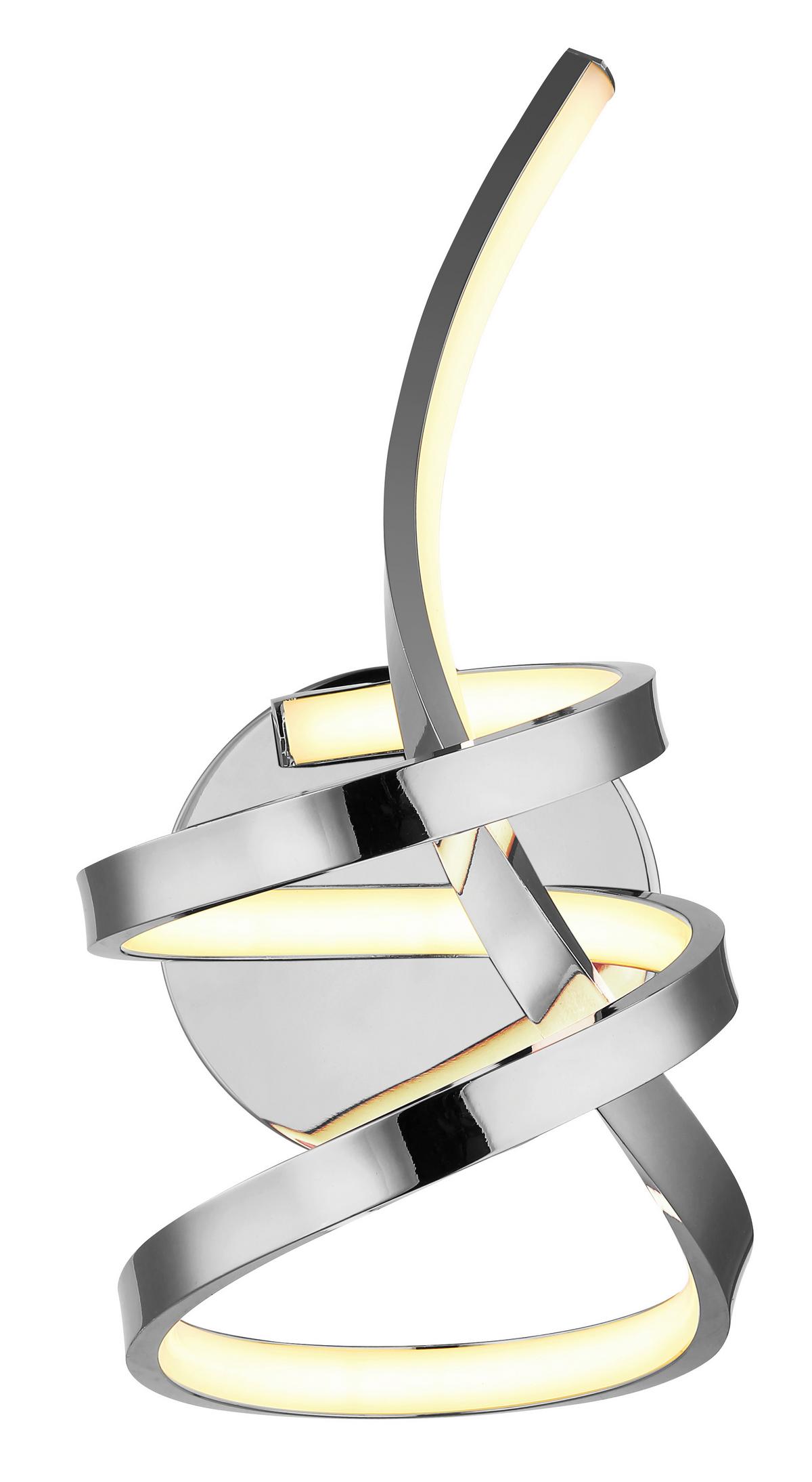 LED-Deckenleuchte Iduna Weiß Chromfarben D: 16 cm - Chromfarben/Weiß, Design, Kunststoff/Metall (16/35cm) - Globo