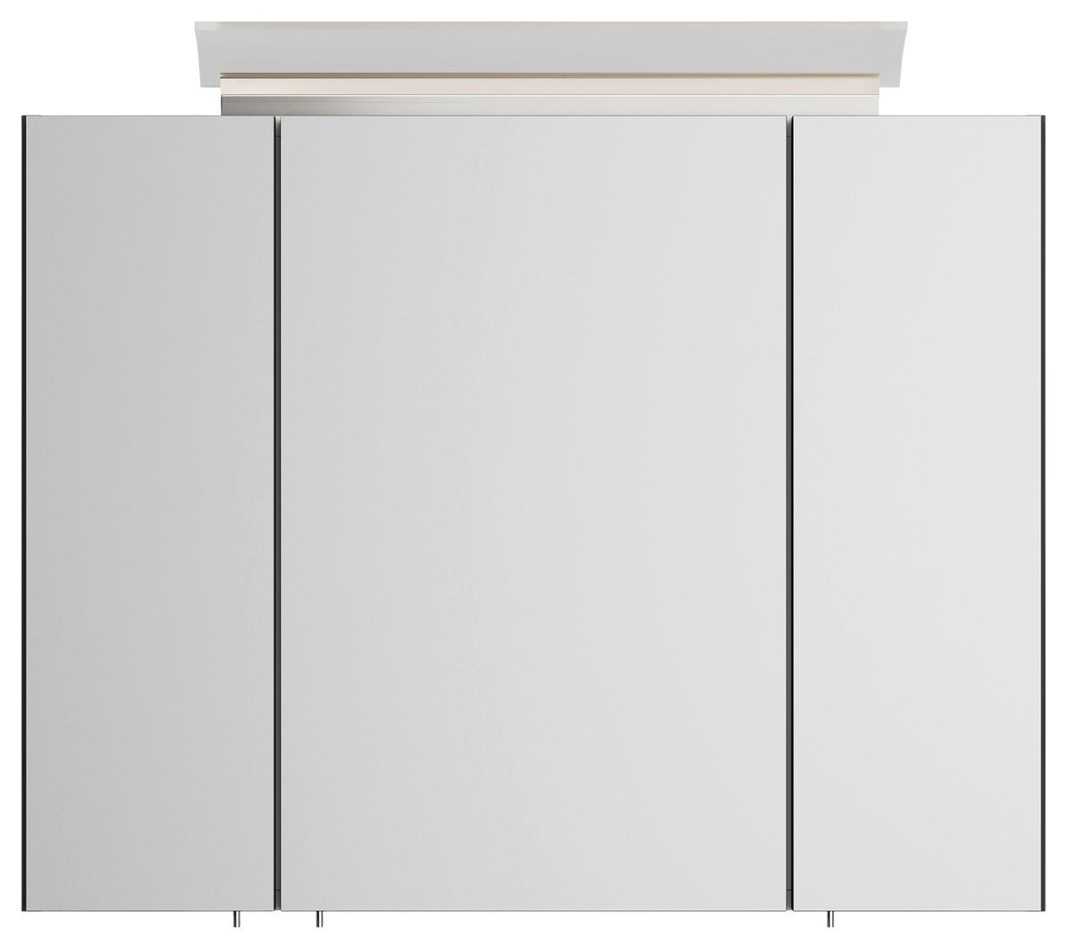 Spiegelschrank Graphitfarben B: 80 cm - Graphitfarben, MODERN, Glas/Holzwerkstoff (80/62/17cm) - MID.YOU