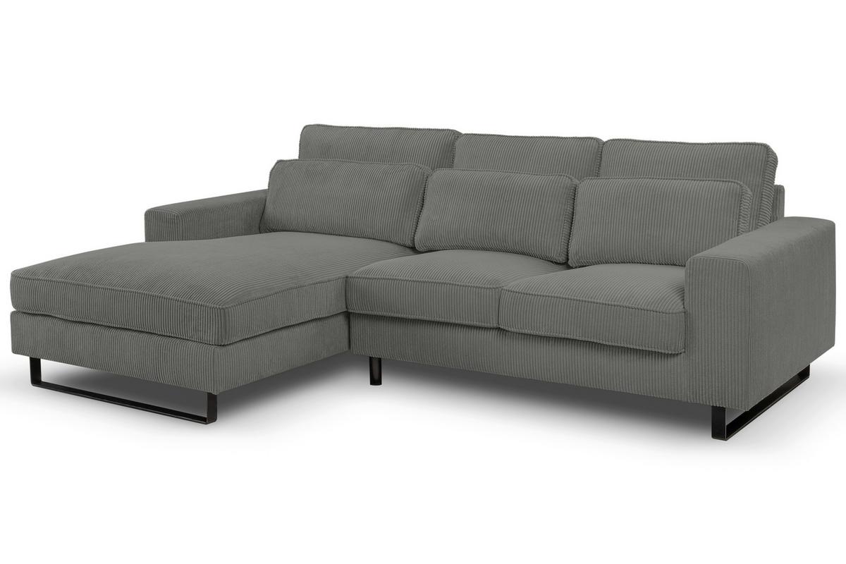 Ecksofa Bolivia Grau S: 276x183 cm - Beige/Schwarz, Basics, Holzwerkstoff/Textil (276/183cm) - MID.YOU