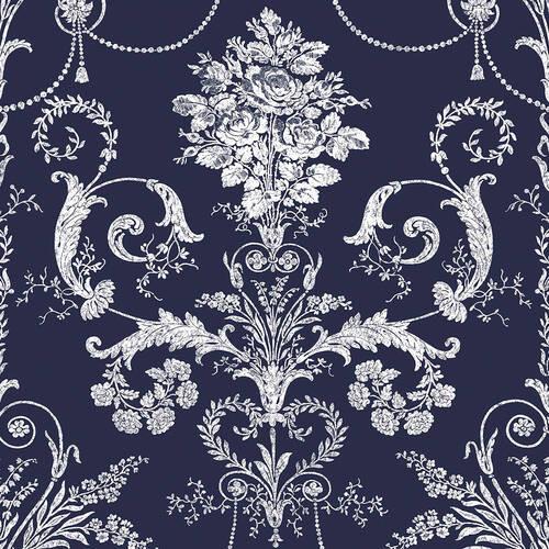 Vliestapete Josette Midnight - Blau, Basics, Papier/Kunststoff (52/1000cm)
