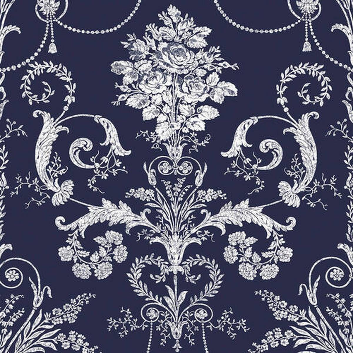 Vliestapete Josette Midnight - Blau, Basics, Papier/Kunststoff (52/1000cm)