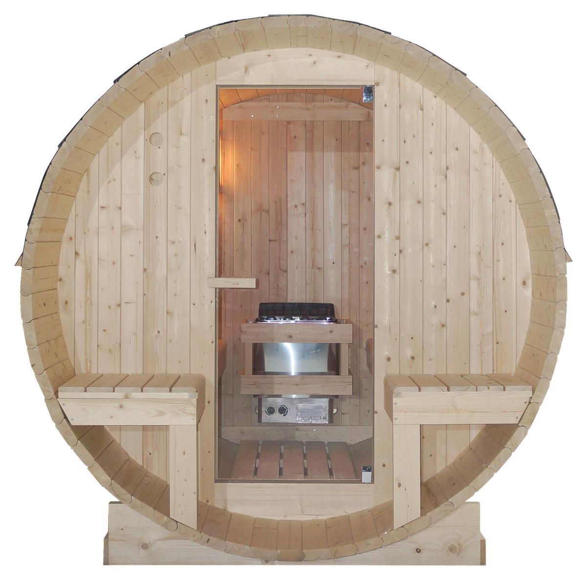 Saunafass Bergen Bergen Fichtefarben B: 189 Cm - Fichtefarben, KONVENTIONELL, Glas/Holz (194,8/220/191,5cm) - Sanotechnik