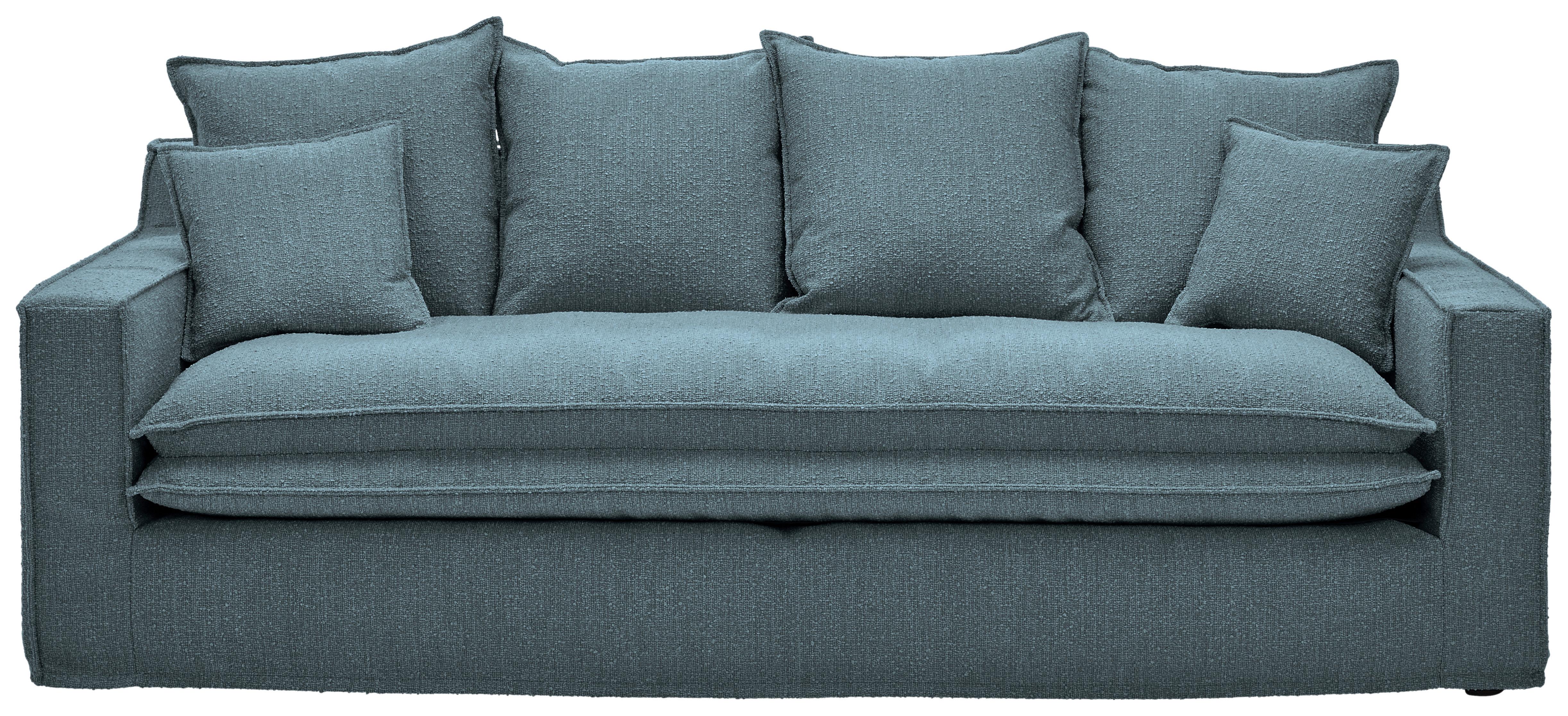 3-sitzer-sofa Aurora - Blau/Schwarz, Trend, Textil (227/92/105cm) - Livetastic
