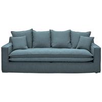 3-sitzer-sofa Aurora - Blau/Schwarz, Trend, Textil (227/92/105cm) - Livetastic