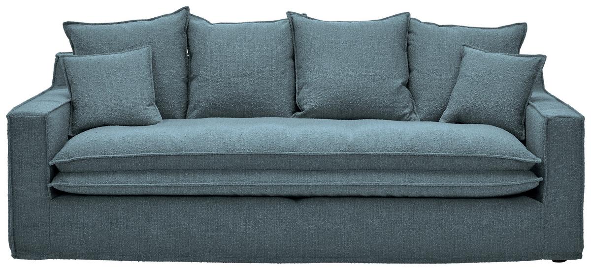 3-sitzer-sofa Aurora - Blau/Schwarz, Trend, Textil (227/92/105cm) - Livetastic