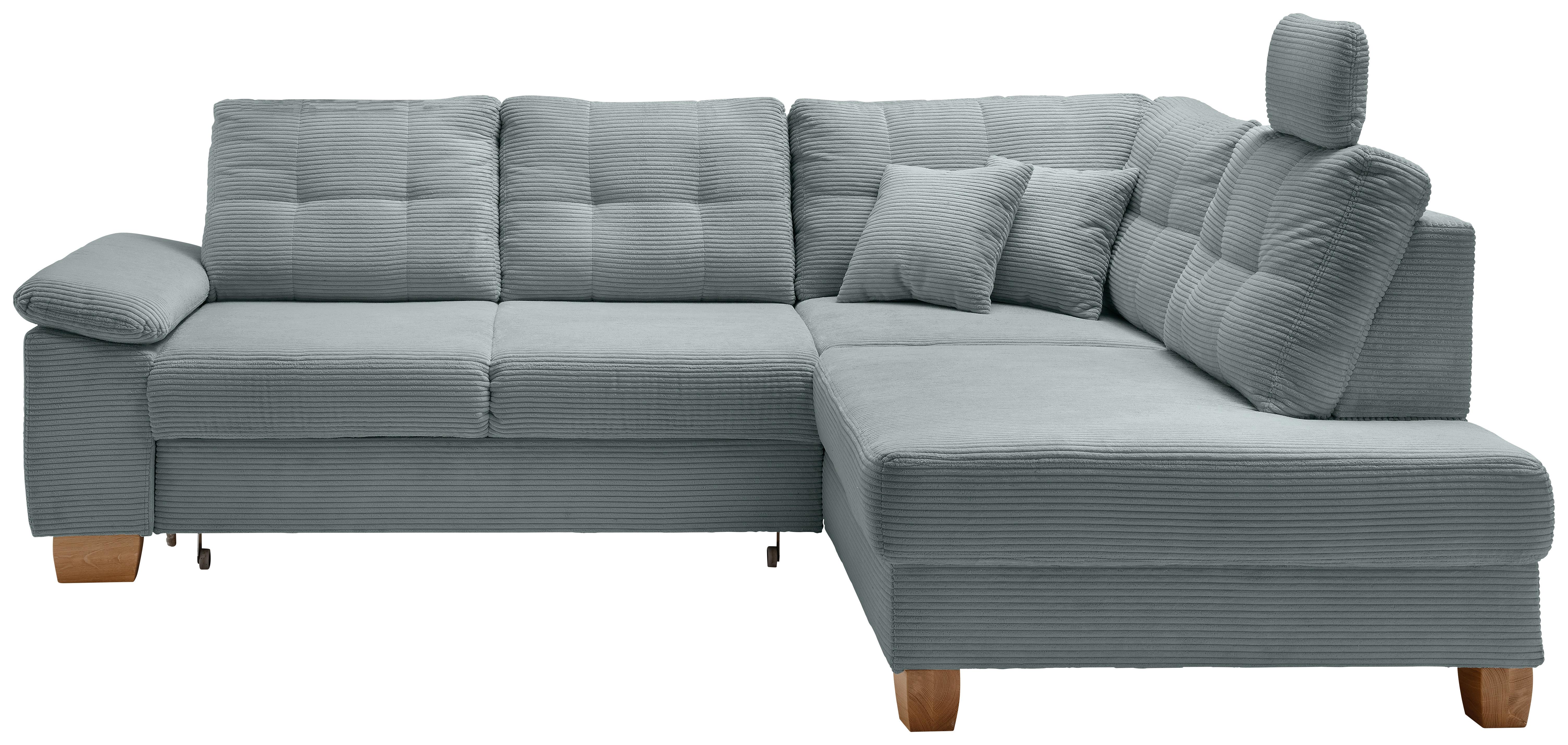 Ecksofa Brizzini Hellblau S: 274x206 cm - Naturfarben/Hellblau, MODERN, Textil (274/206cm) - Livetastic