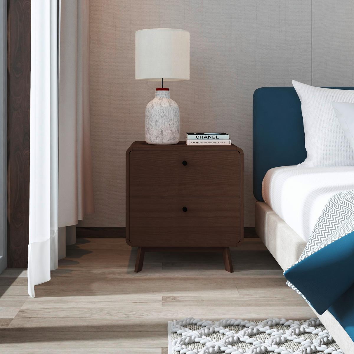 Nachttisch Cassie Walnuss Dekor B: 51 Cm - Walnussfarben, Design, Holz/Holzwerkstoff (51/53/39cm) - MID.YOU