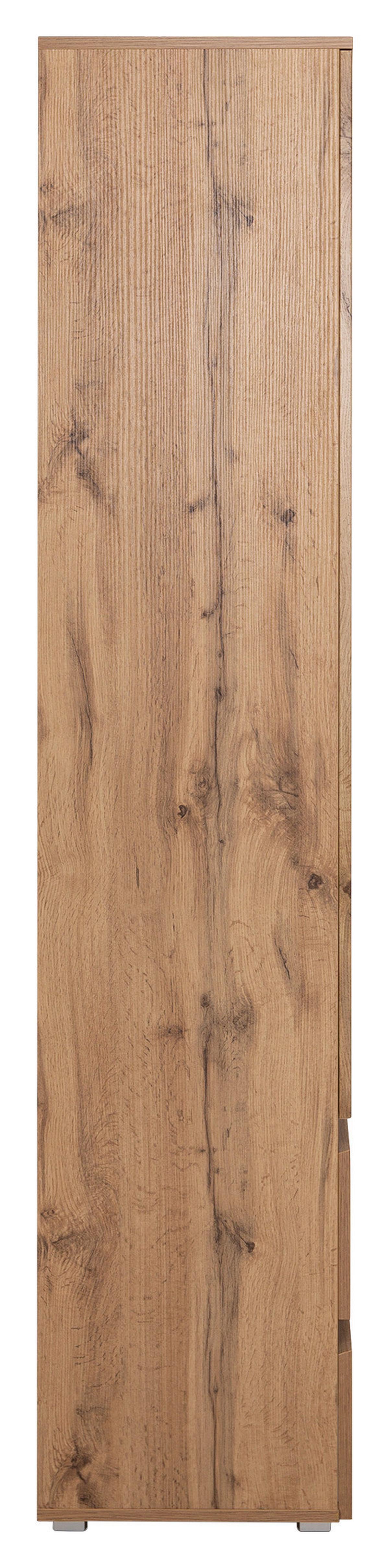 Vitrine Image 50 Eichefarben - Eichefarben/Silberfarben, KONVENTIONELL, Glas/Holzwerkstoff (80/191/40cm) - MID.YOU