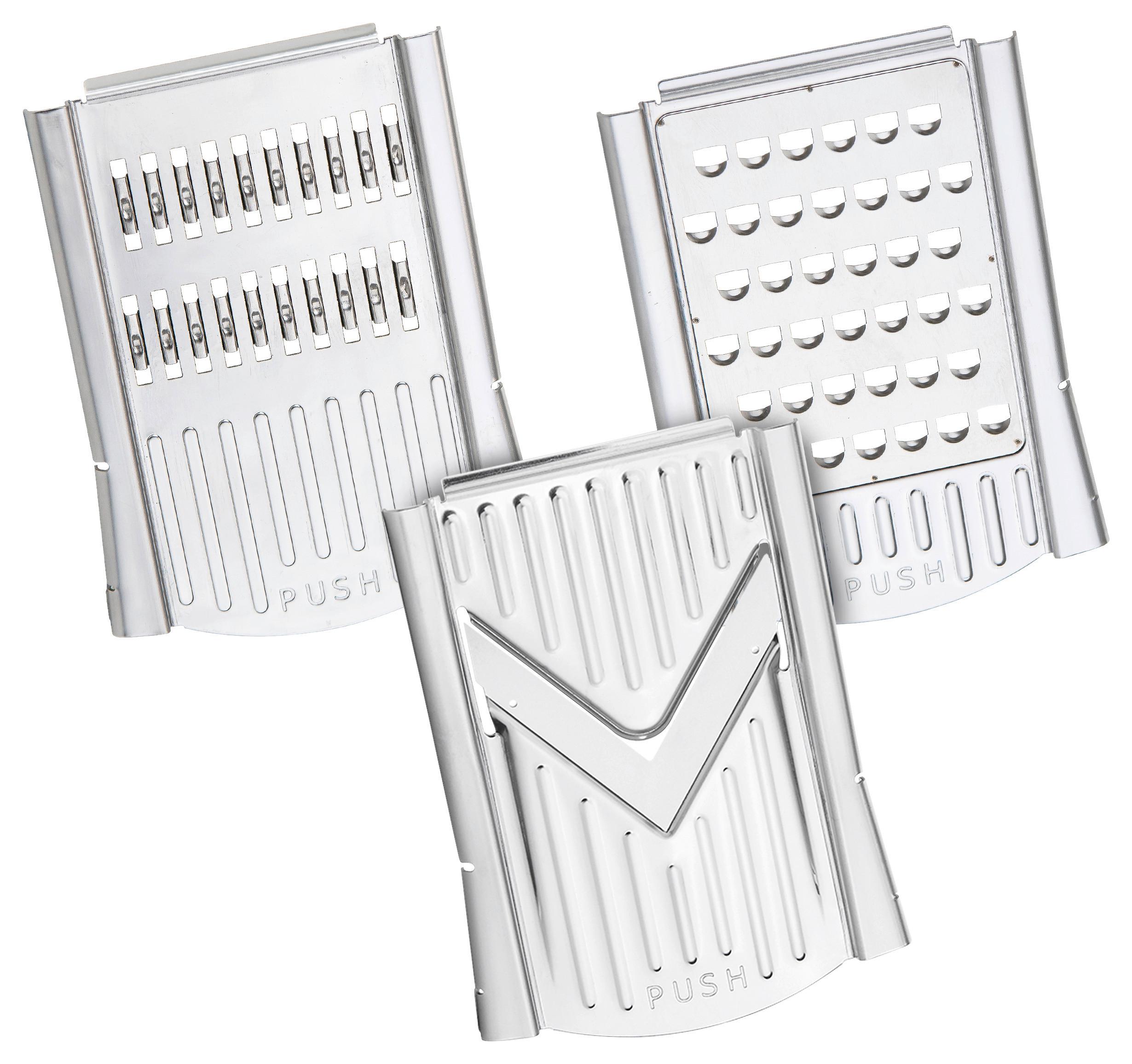 Reib-Einsatz Nicer Dicer Speed Grob/Fein Edelstahl 3er-Set - Silberfarben, Basics, Metall - Genius