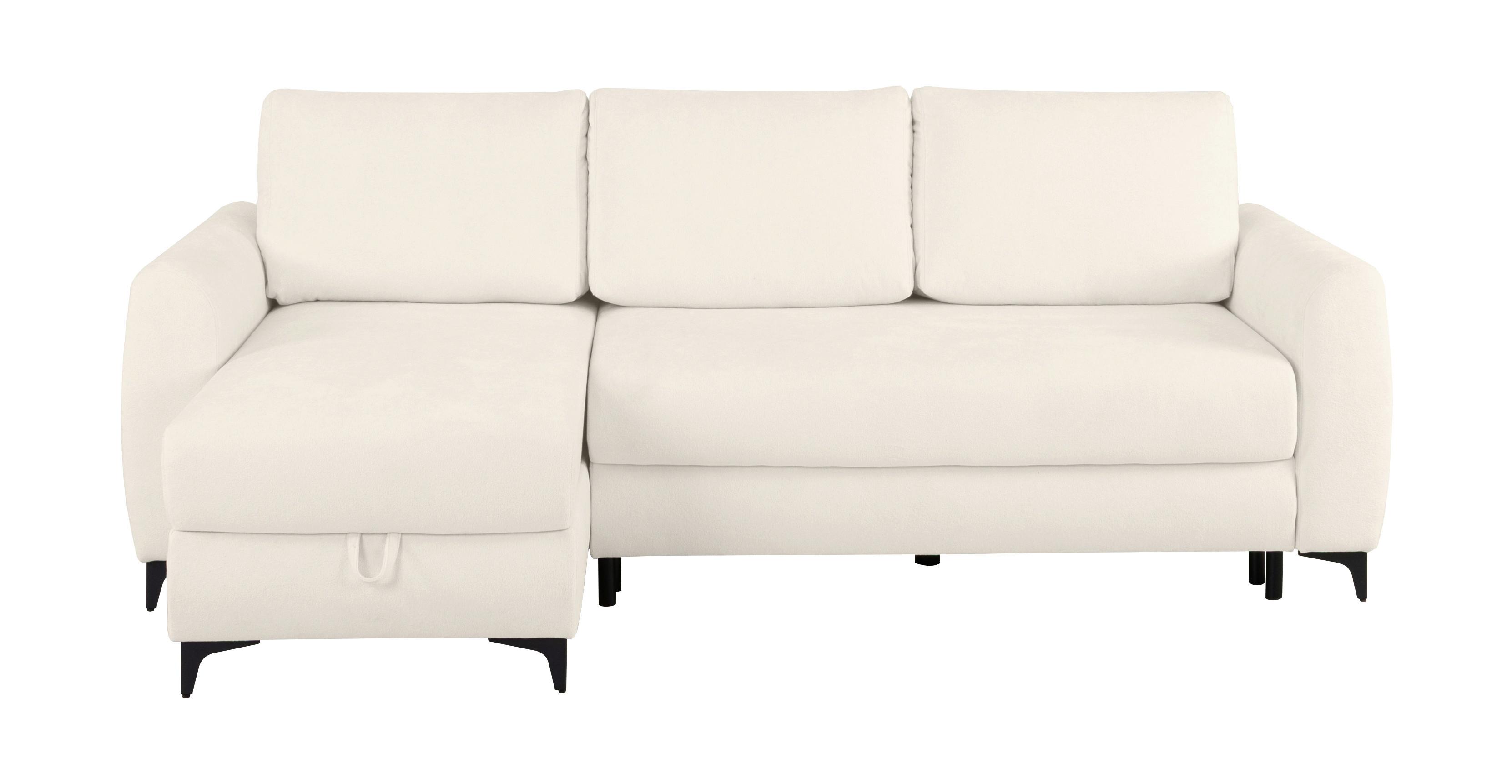 Ecksofa Moli, Creme S: 236x148 cm - Creme/Schwarz, Design, Textil (236/148cm) - MID.YOU