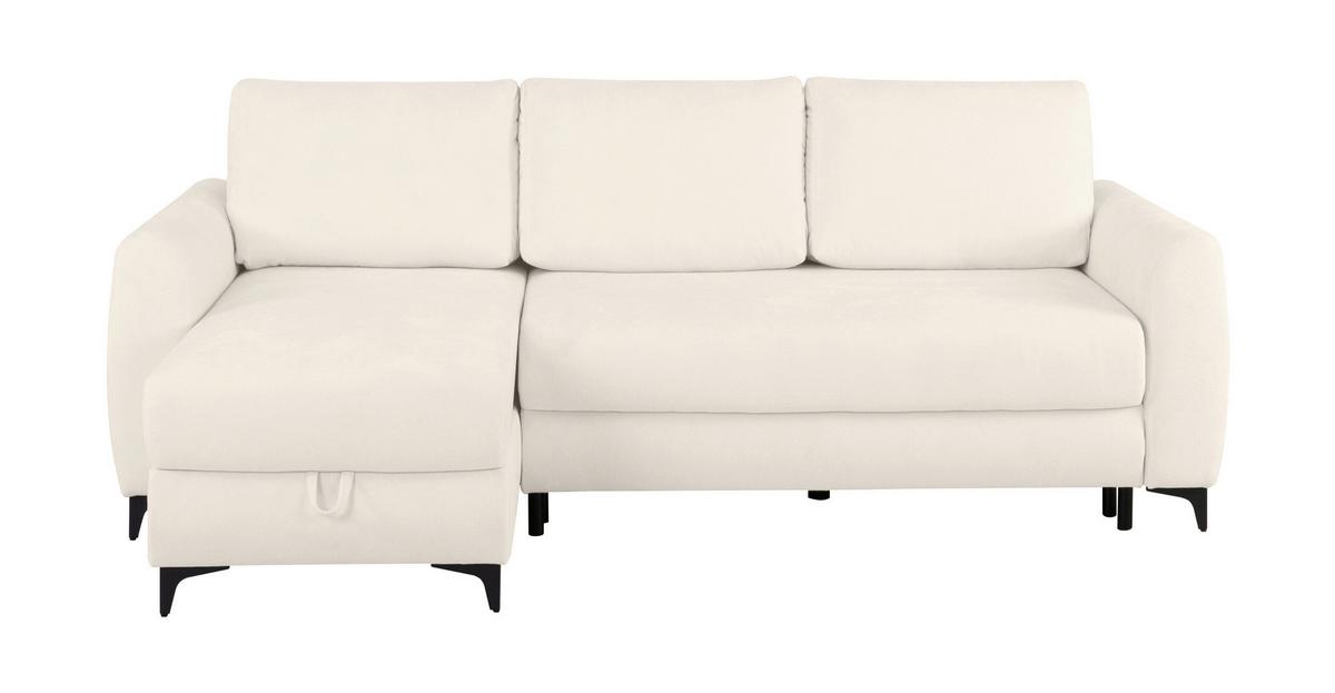 Ecksofa Moli, Creme S: 236x148 cm - Creme/Schwarz, Design, Textil (236/148cm) - MID.YOU