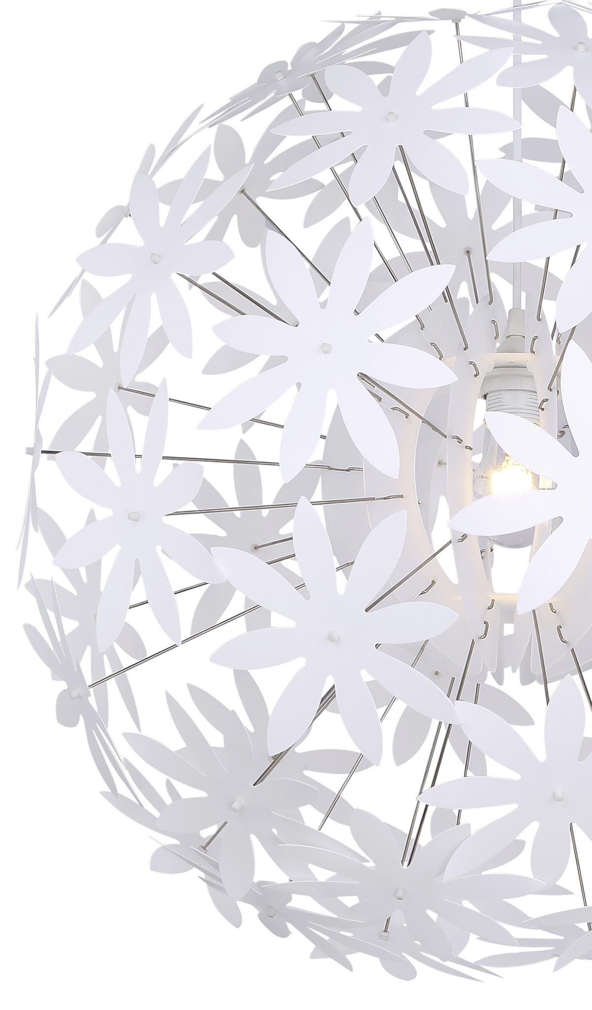 Hängeleuchte Stella H: 150 cm 1-Flammig, Blumen - Weiß, Basics, Kunststoff (60/150cm) - Globo