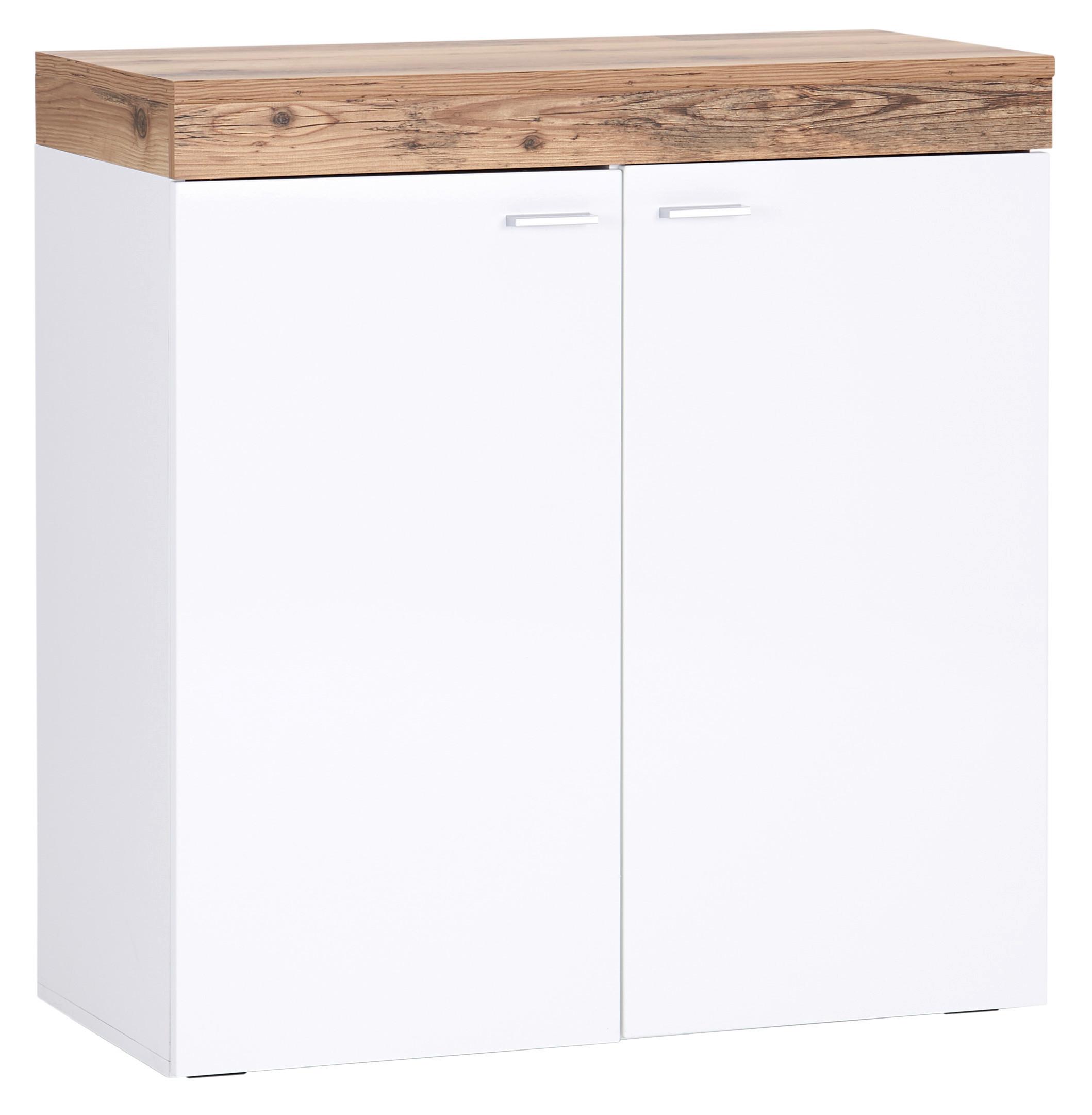 Kommode mit Soft-Close B: 90cm Henry, Weiß/Alpin Lodge Dekor