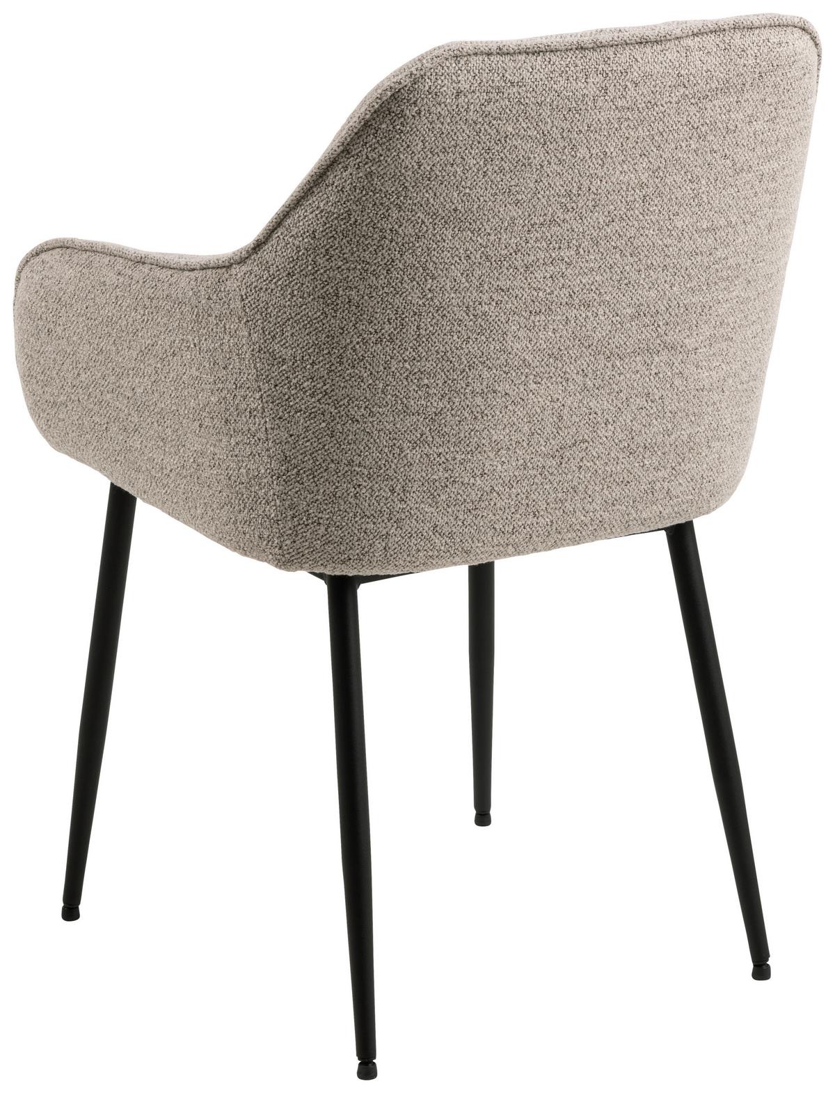 Armlehnstuhl Brooke Beige Gepolstert - Beige/Schwarz, MODERN, Textil/Metall (58/83/55cm) - MID.YOU