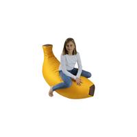 Sedací vak Banane - hnědá/žlutá, Basics, textil (60/130/66cm) - Ondega