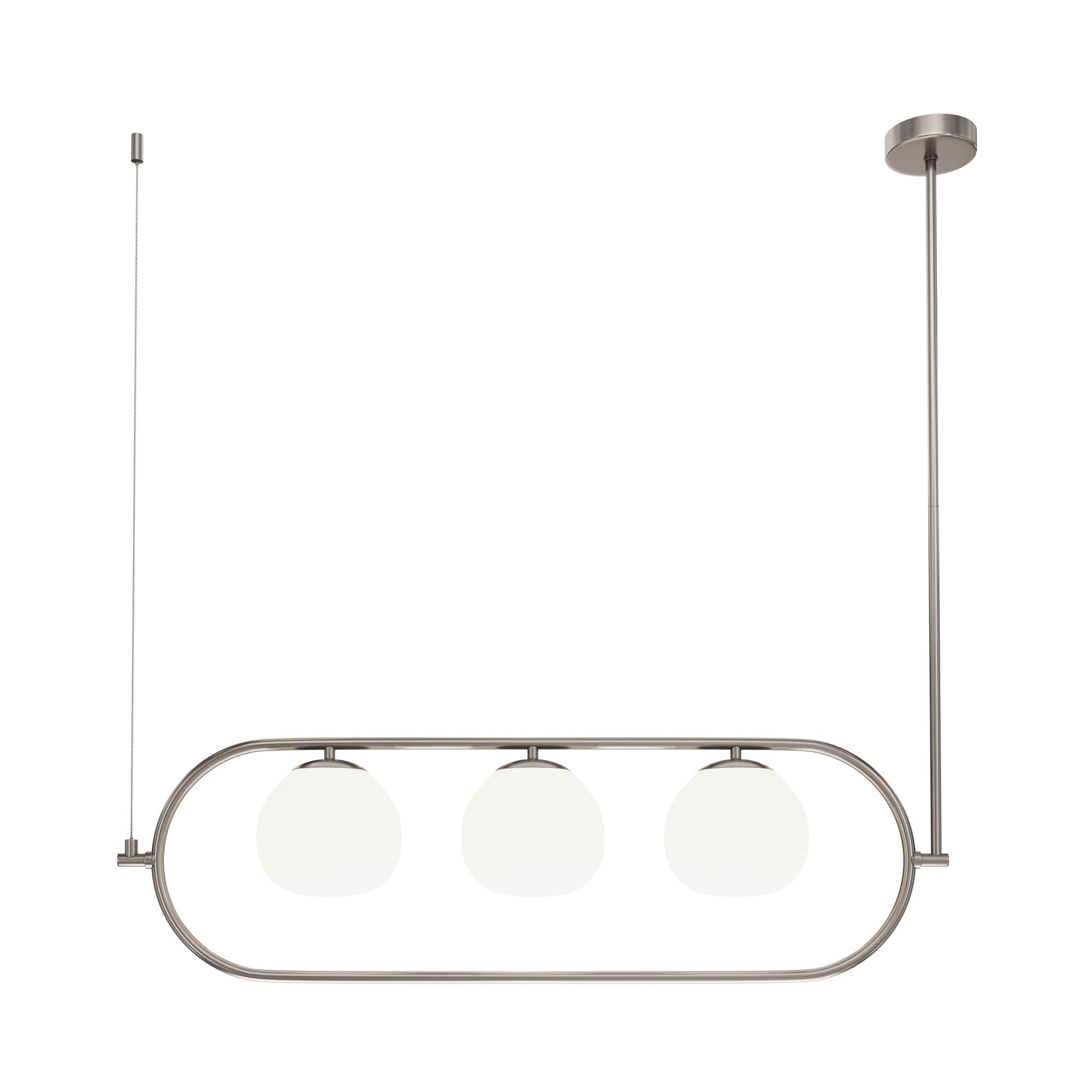 PENDELLEUCHTE ERICH - Weiß/Nickelfarben, Trend, Glas/Metall (89/25,5/137cm) - MAYTONI