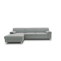 Ecksofa Mit Schlaffunktion Jamie Silberfarben Webstoff - Chromfarben/Silberfarben, KONVENTIONELL, Textil (150/252cm) - MID.YOU