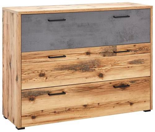 Kommode B 120cm Alicante Fichtefarben/Grau - Fichtefarben/Schwarz, MODERN, Holzwerkstoff (120/89,4/38cm) - Luca Bessoni