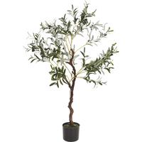 Mű Olajfa Cserépben Kb. 120cm Magas - zöld, Basics, műanyag (120cm)