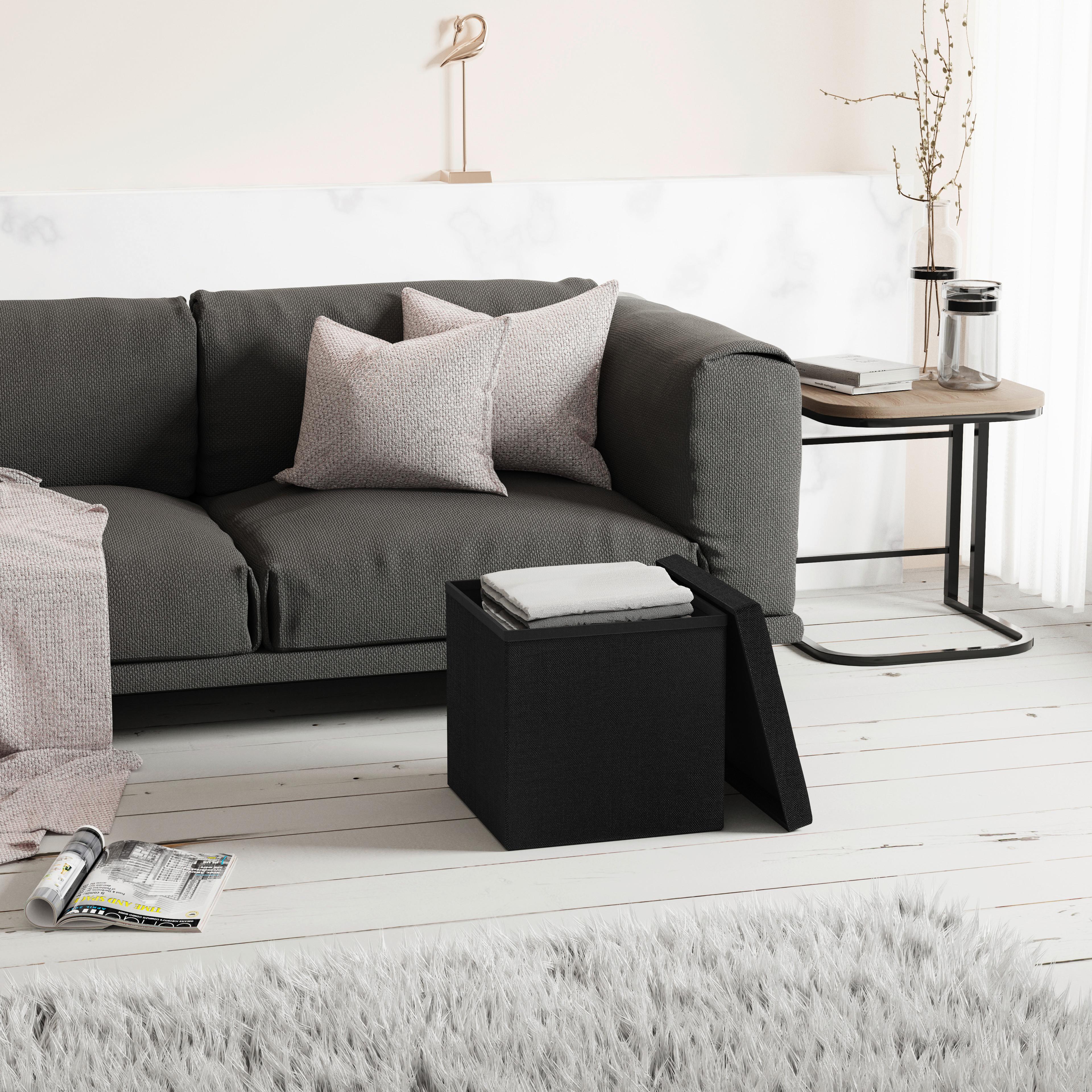Sitzbox Boxas Anthrazit B: 38 cm - Anthrazit, Basics, Holzwerkstoff/Kunststoff (38/38/38cm) - MID.YOU