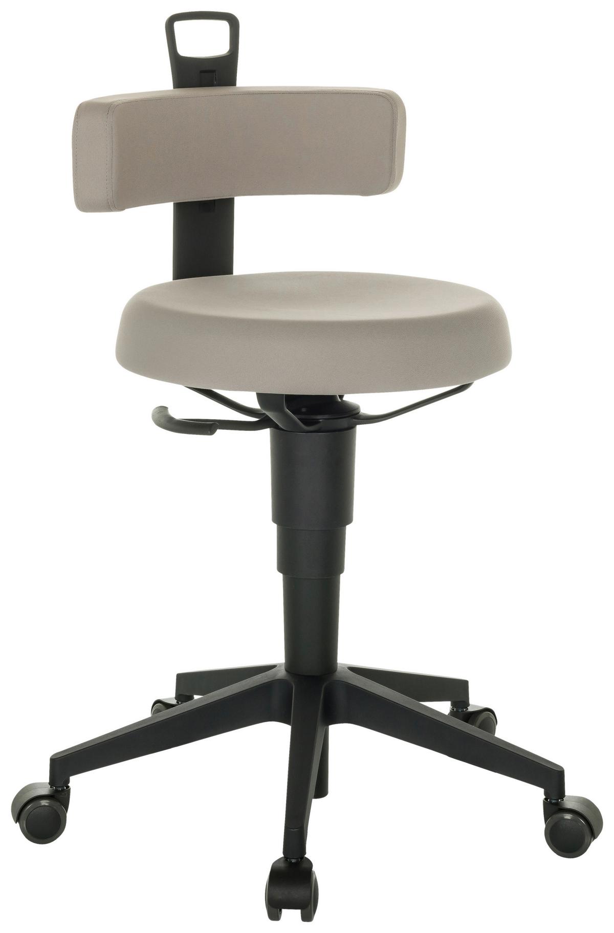 Bürohocker Top Work Flex - Schwarz/Grau, Basics, Kunststoff/Textil (40/74-86/46cm) - MID.YOU