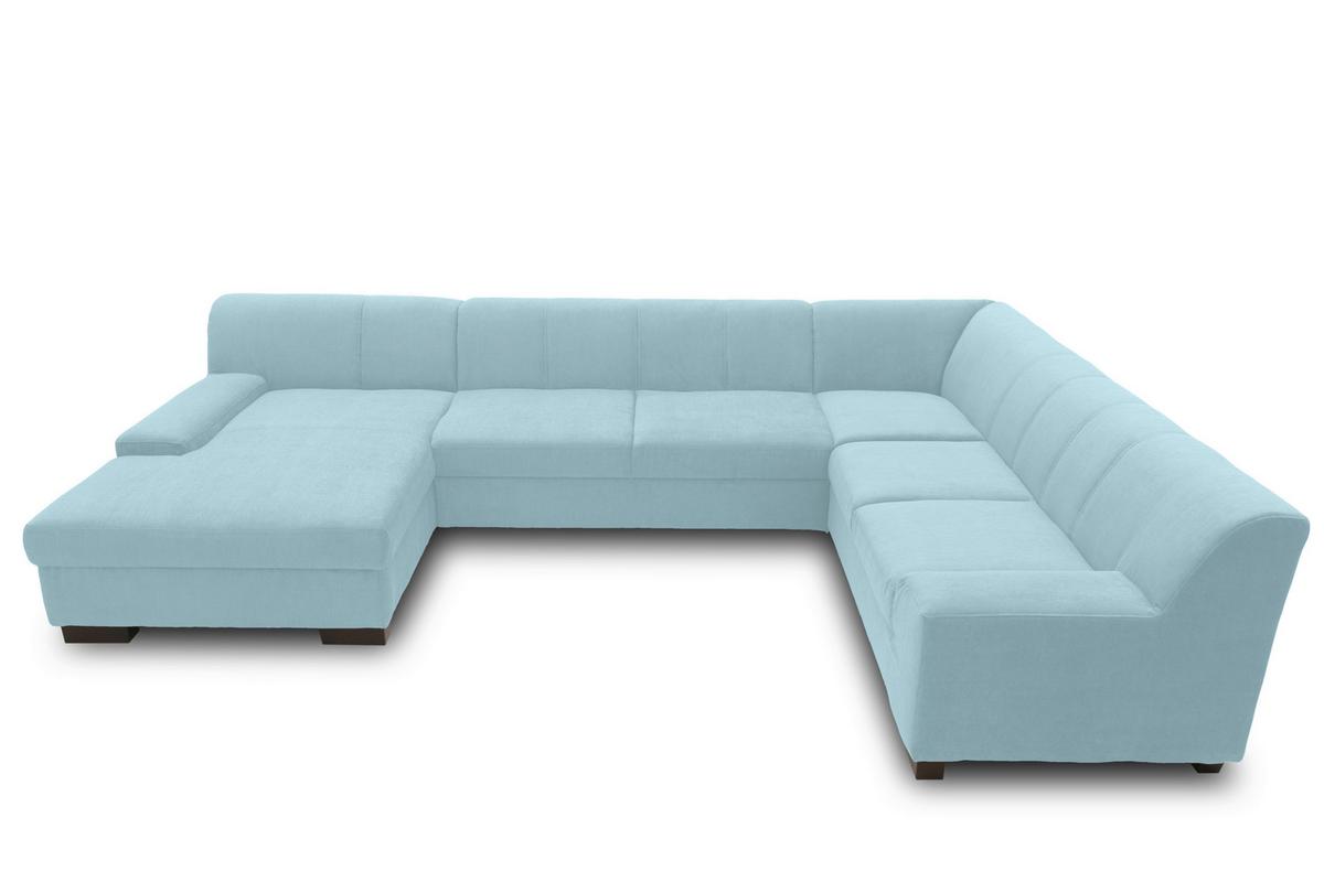 Wohnlandschaft Norma mit Schlaffunktion Pastellblau - Wengefarben/Pastellblau, Design, Textil (153/328/212cm) - MID.YOU