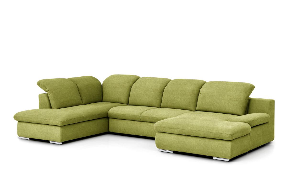 Wohnlandschaft Isona Grün Chenille - Chromfarben/Grün, Design, Textil (212/353/165cm) - Livetastic