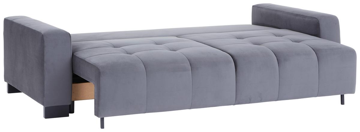 Pohovka BETA NEW LUX 3DL tmavě šedý/tmavě zelený samet - černá/tmavě šedá, Moderní, kov/dřevo (238/88/119cm)