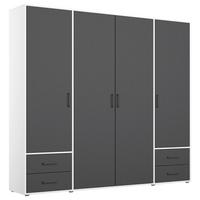 Drehtürenschrank Voyager Weiß,grau B: 187 Cm - Weiß/Grau, MODERN, Holzwerkstoff (187/194/53cm) - Rauch Möbel