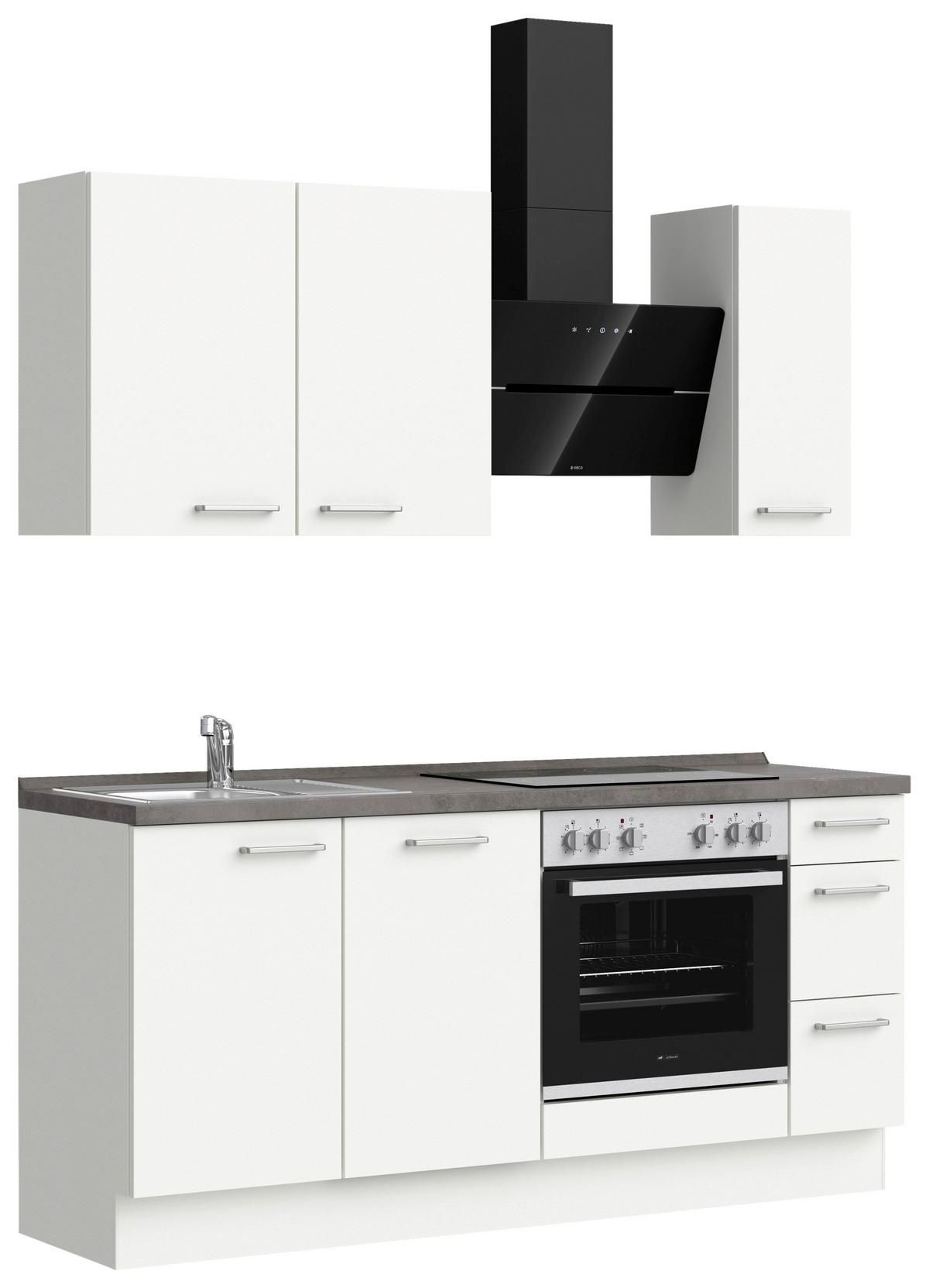 KÜCHENLEERBLOCK TOUCH HIGH - LINE, H1 RECHTS - Weiß/Grau, MODERN, Holzwerkstoff (180cm) - Nobilia